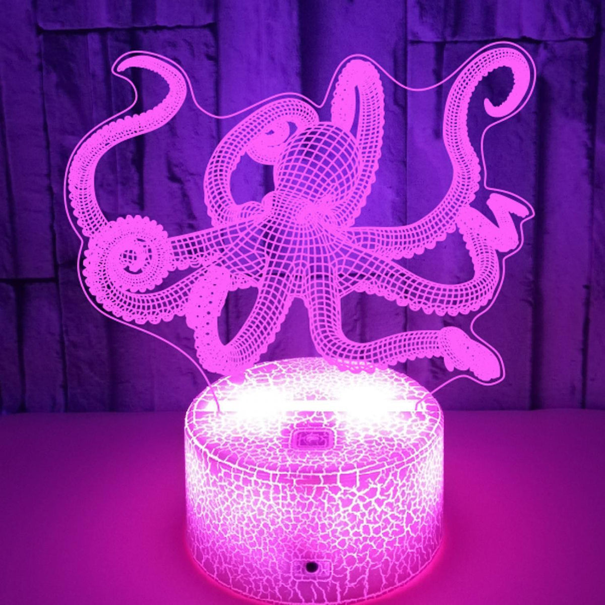 Optical Illusion 3D Squid Night Light 16 Colors Ch