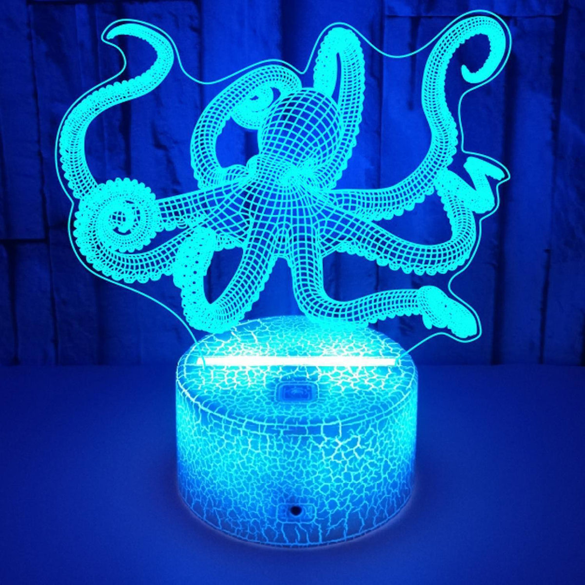 Optical Illusion 3D Squid Night Light 16 Colors Ch