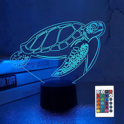 3D Turtle Night Light Optical Illusion Lamp with 1