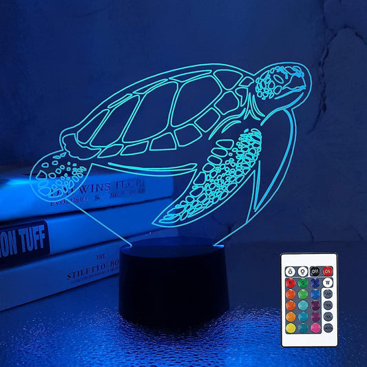 3D Turtle Night Light Optical Illusion Lamp with 1