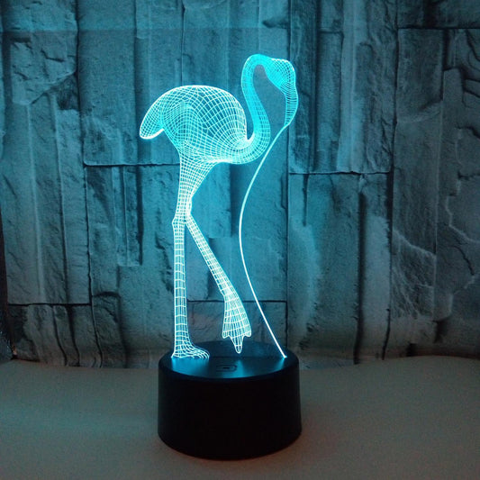 Optical Illusion 3D Flamingos Night Light 16 Color