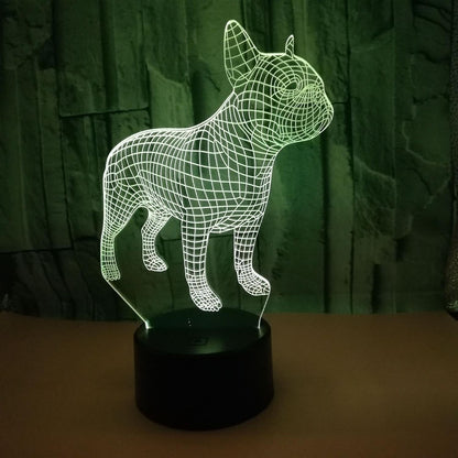 JUSCH 3D Bulldog Night Light 16 Colors Changing Optical Illusion Lamp with Remote Birthday  Valentine's Day Gift Idea for babies Boys Girls B091-182
