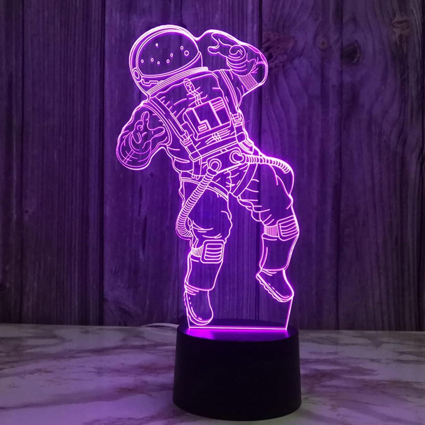 3D Optical Illusion babies Lamp3D Night Light Bedside Lamp 16 Colors with Remote Astronaut Toys As A Perfect Birthday (Color : Purple)