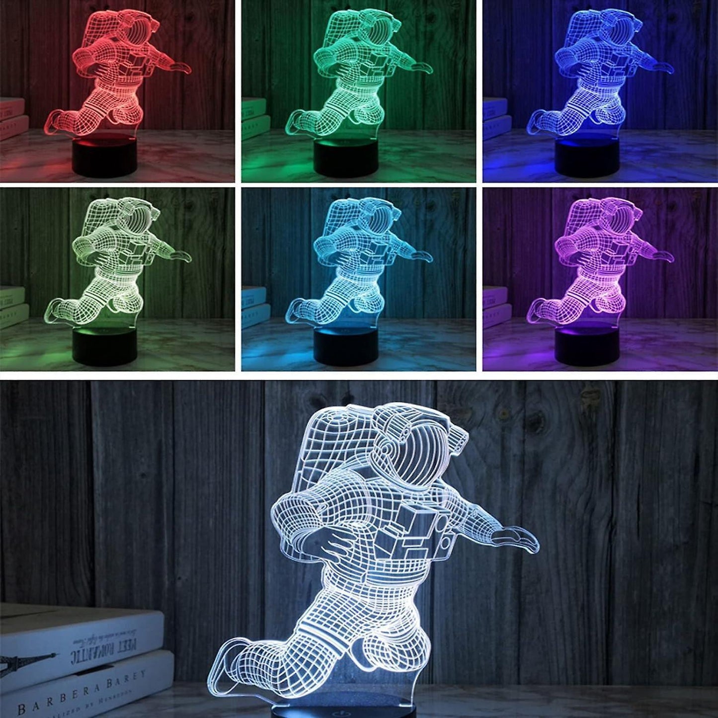 3D Optical Illusion babies Lamp3D Night Light Bedside Lamp 16 Colors with Remote Astronaut Toys As A Perfect Birthday (Color : Purple)