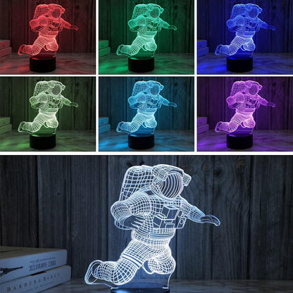 3D Optical Illusion babies Lamp3D Night Light Bedside Lamp 16 Colors with Remote Astronaut Toys As A Perfect Birthday (Color : Purple)