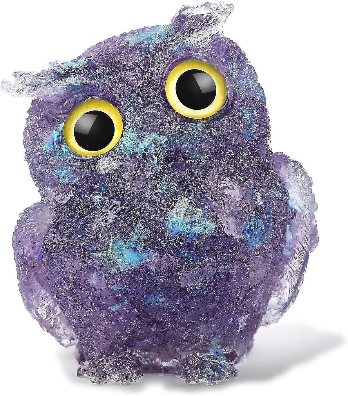 Hand Carved Natural Crystal Owl Statue Reiki Healing Gemstone Animal Figurines Home Office Car Decoration Best Gifts 2.4 Inch