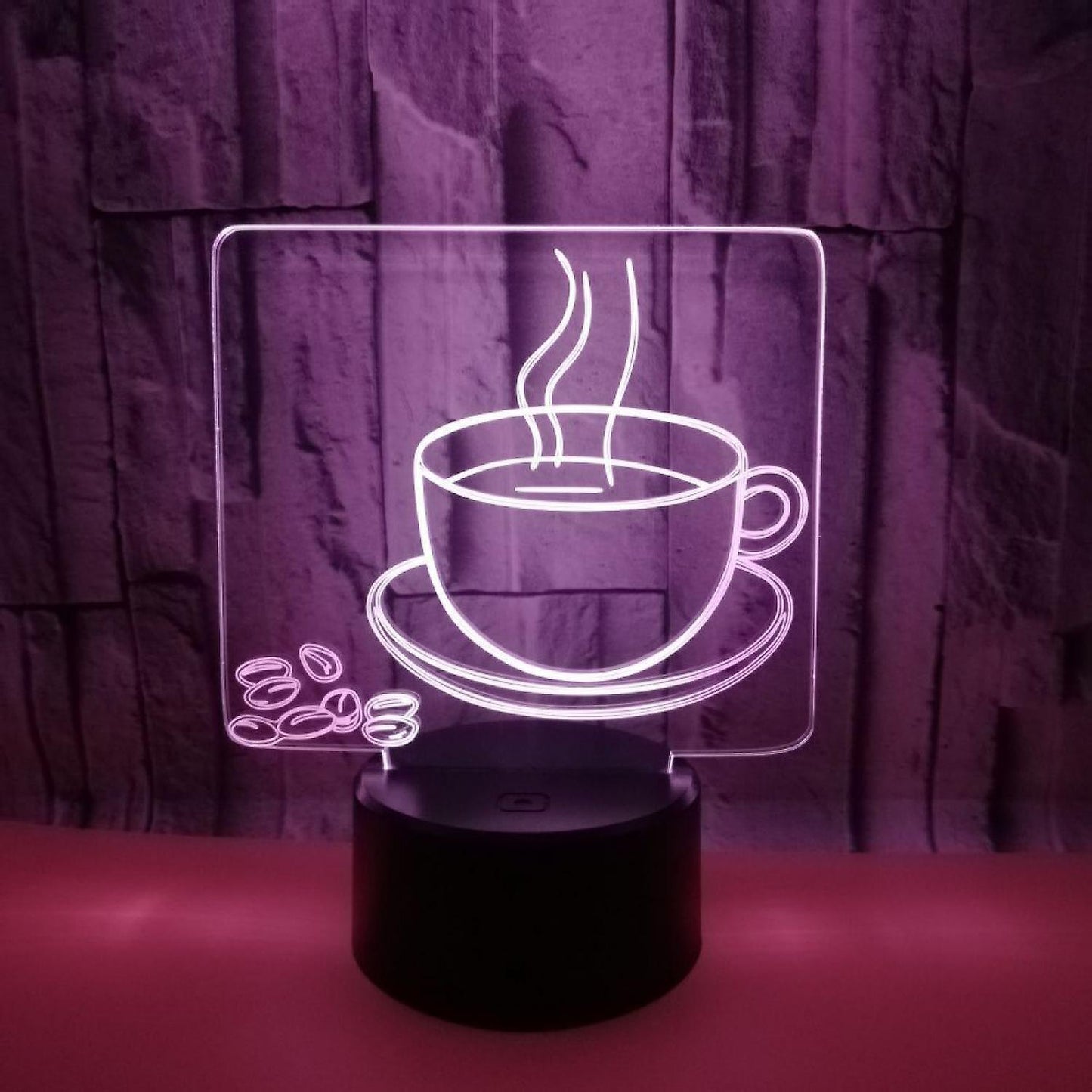 3D Coffee Night Light  Led Light Optical Illusion