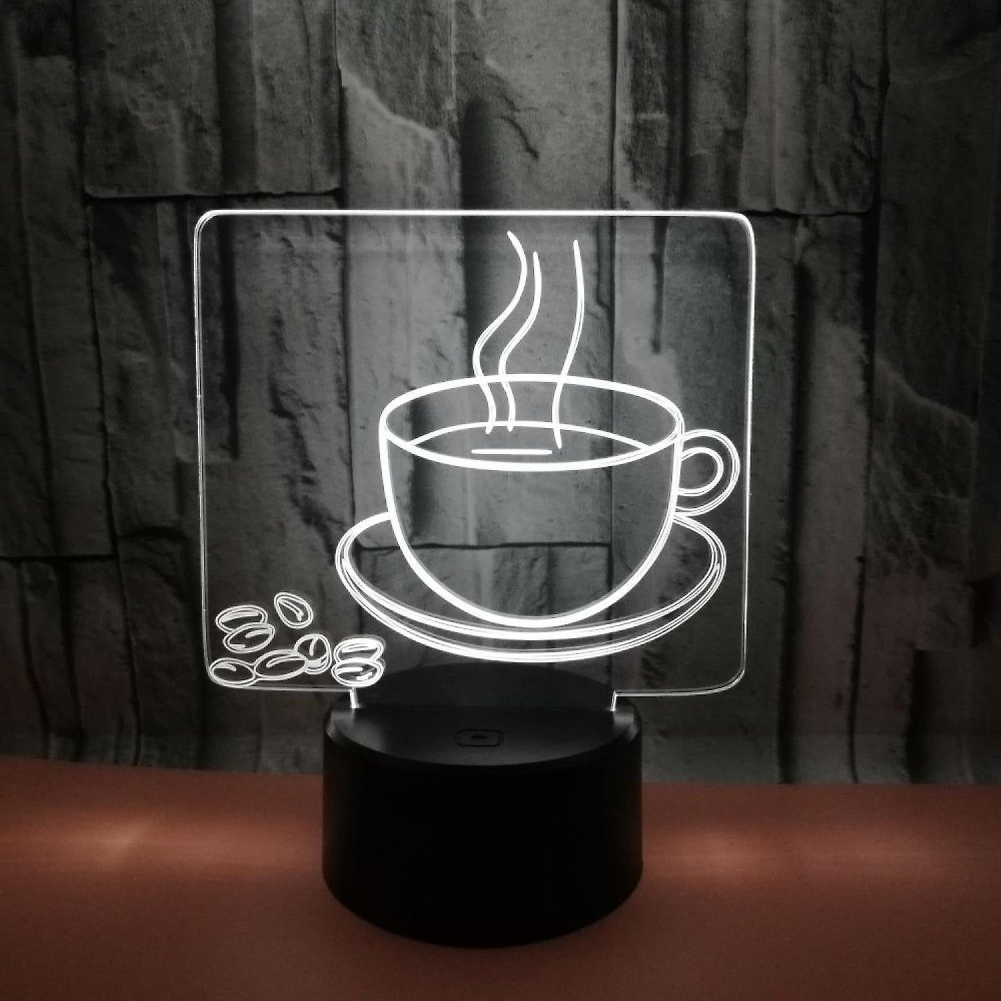 3D Coffee Night Light  Led Light Optical Illusion