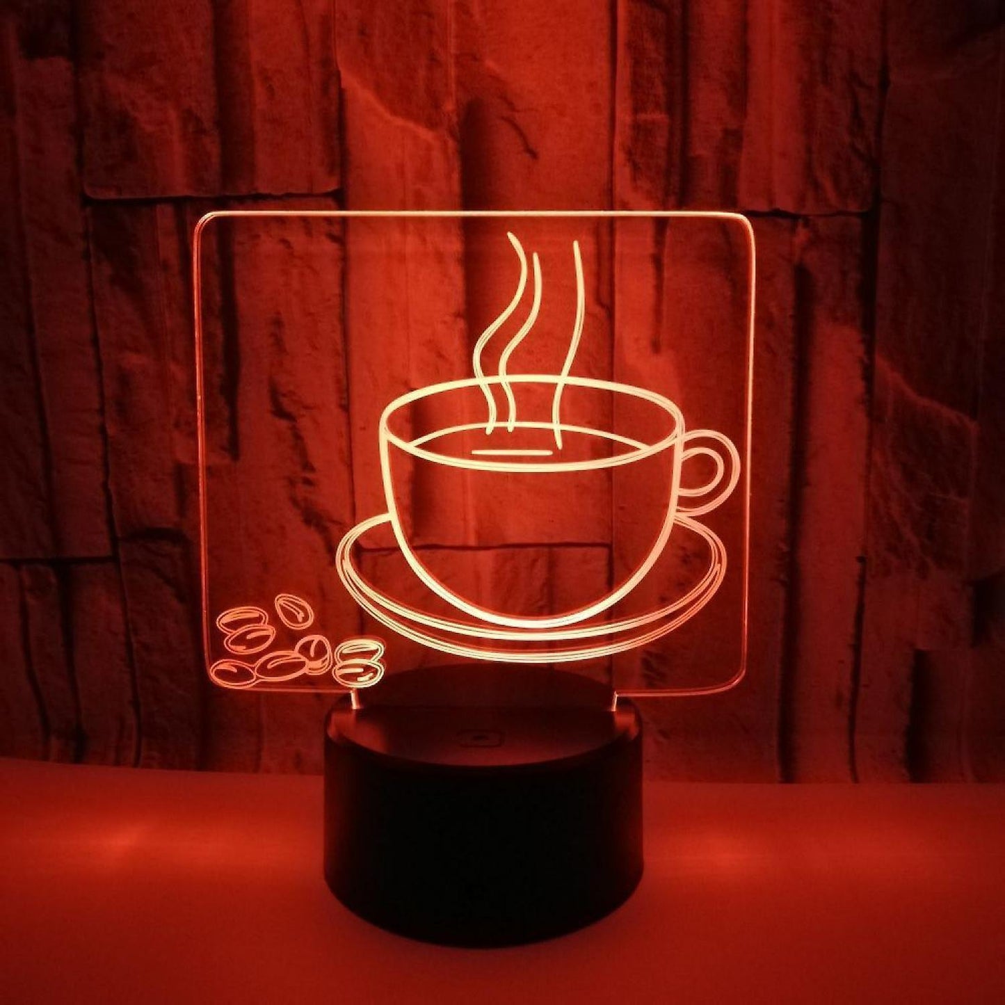 3D Coffee Night Light  Led Light Optical Illusion