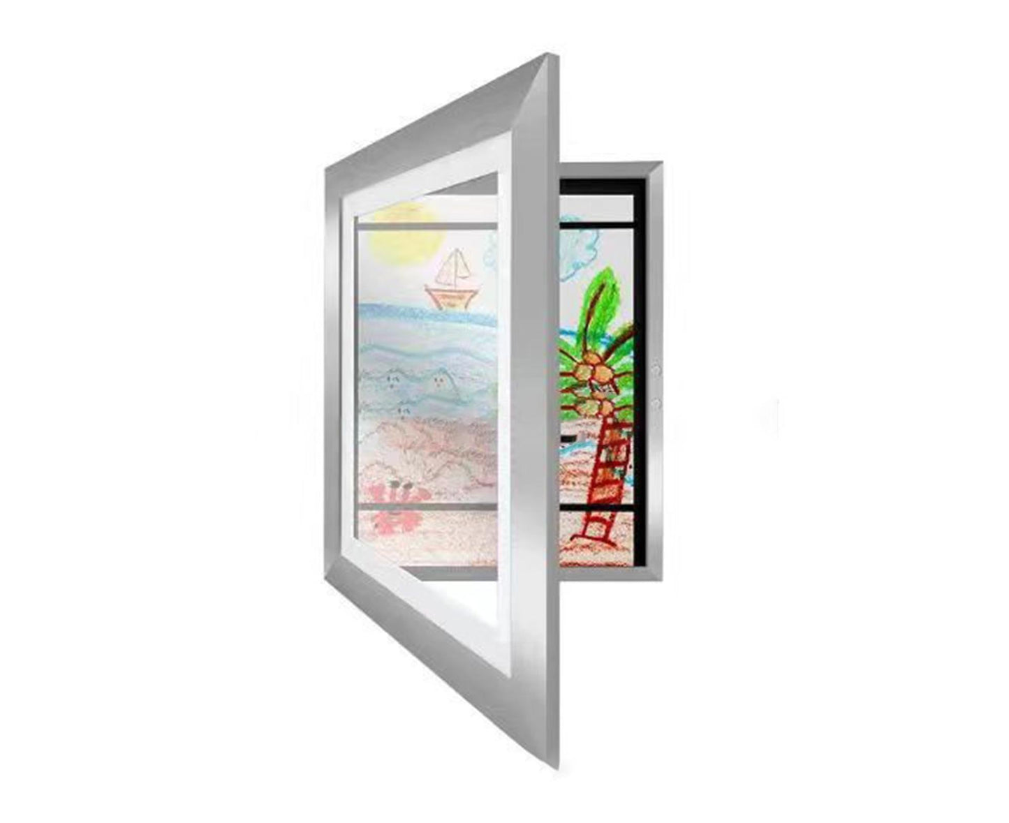 Picture Frame Front-Opening Shatter Resistant Decorative Changeable Not Easily Deformed Display Photo Easy to Use babies Artwork Picture Frame Home Decor - Silver