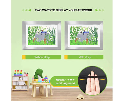 Picture Frame Front-Opening Shatter Resistant Decorative Changeable Not Easily Deformed Display Photo Easy to Use babies Artwork Picture Frame Home Decor - Silver