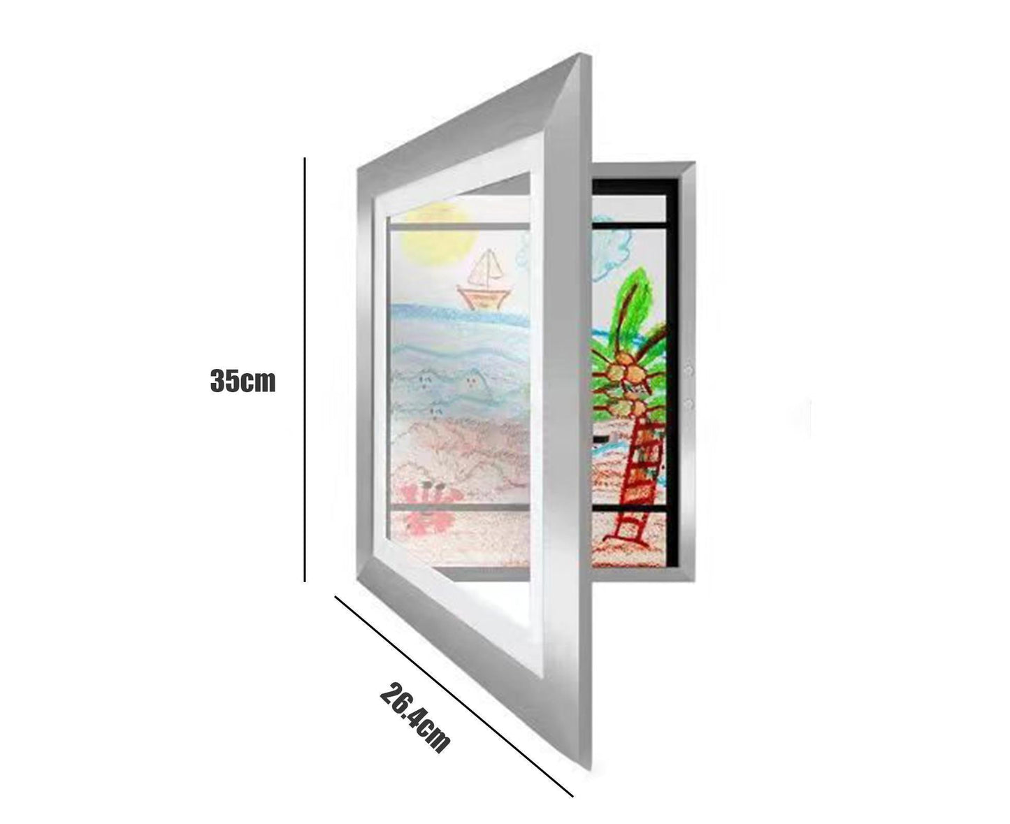 Picture Frame Front-Opening Shatter Resistant Decorative Changeable Not Easily Deformed Display Photo Easy to Use babies Artwork Picture Frame Home Decor - Silver