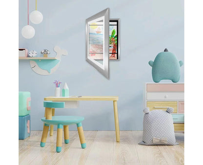 Picture Frame Front-Opening Shatter Resistant Decorative Changeable Not Easily Deformed Display Photo Easy to Use babies Artwork Picture Frame Home Decor - Silver