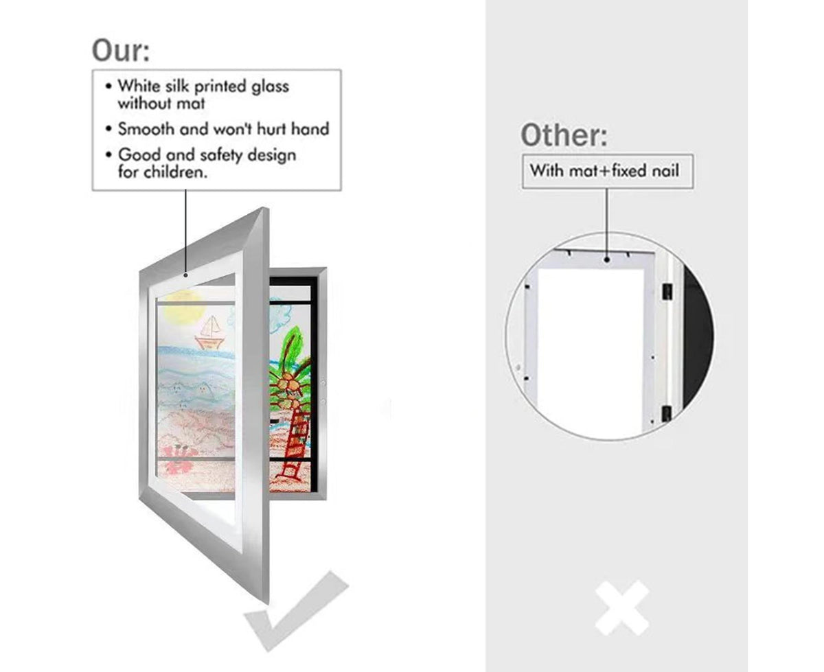 Picture Frame Front-Opening Shatter Resistant Decorative Changeable Not Easily Deformed Display Photo Easy to Use babies Artwork Picture Frame Home Decor - Silver