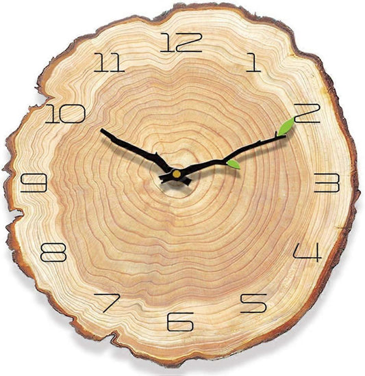 Silent Vintage Wall Clock Wood Wall Clock, Kitchen Wall Clock, Retro Vintage Wall Clock for Home Living Room Kitchen 28x30cm