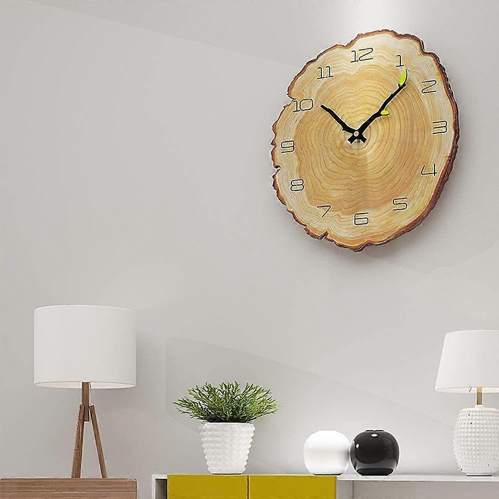 Silent Vintage Wall Clock Wood Wall Clock, Kitchen Wall Clock, Retro Vintage Wall Clock for Home Living Room Kitchen 28x30cm