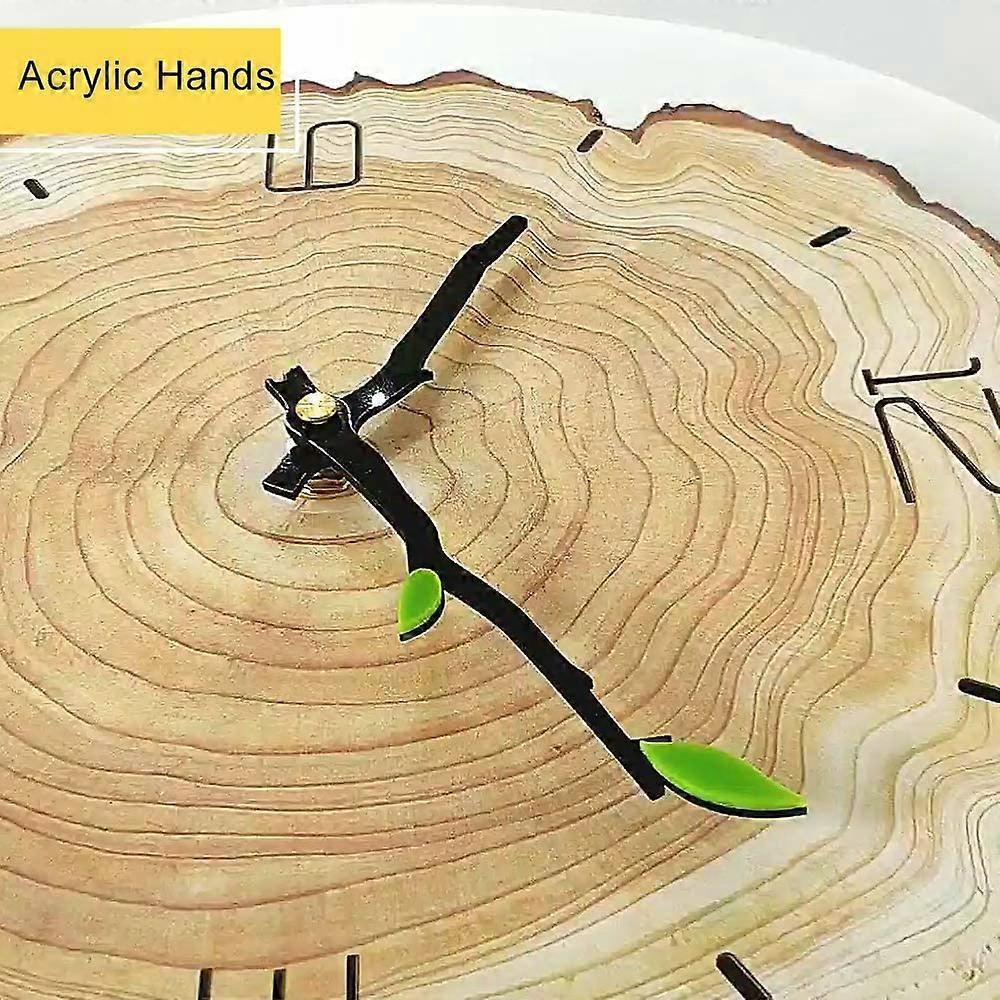 Silent Vintage Wall Clock Wood Wall Clock, Kitchen Wall Clock, Retro Vintage Wall Clock for Home Living Room Kitchen 28x30cm