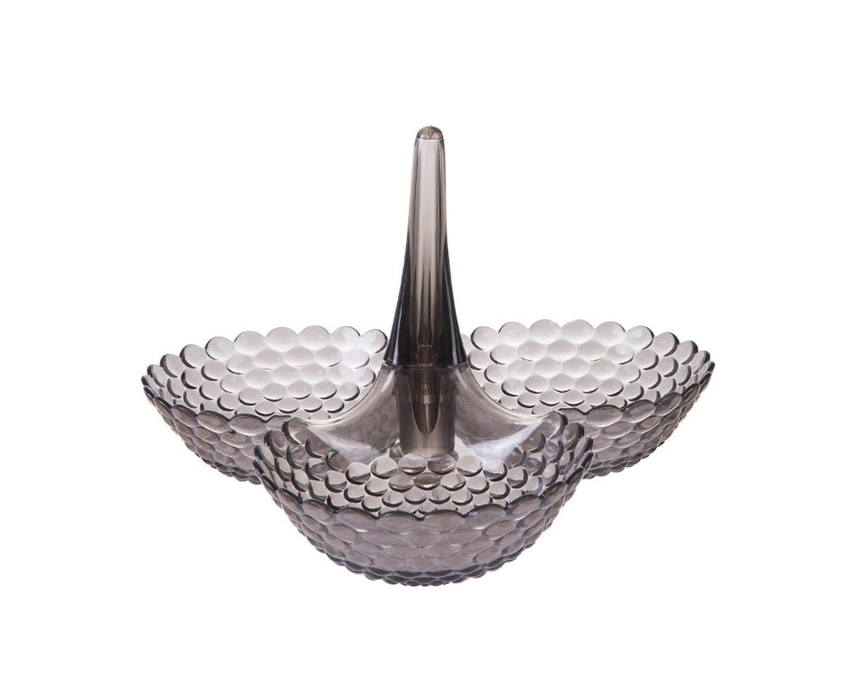 Practical Stable Dessert Plate Multi-use Exquisite Plastic Structure Cake Plate for Home-Black