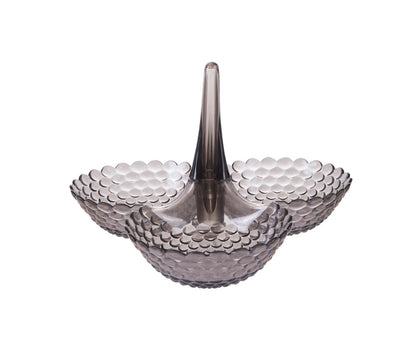 Practical Stable Dessert Plate Multi-use Exquisite Plastic Structure Cake Plate for Home-Black