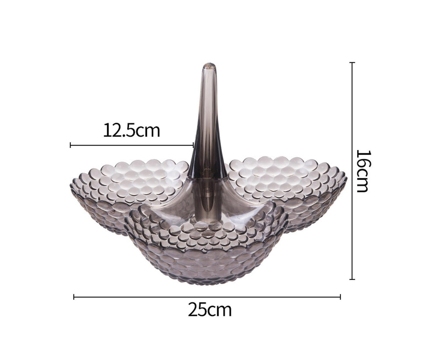 Practical Stable Dessert Plate Multi-use Exquisite Plastic Structure Cake Plate for Home-Black