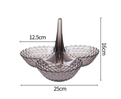 Practical Stable Dessert Plate Multi-use Exquisite Plastic Structure Cake Plate for Home-Black