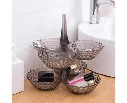 Practical Stable Dessert Plate Multi-use Exquisite Plastic Structure Cake Plate for Home-Black