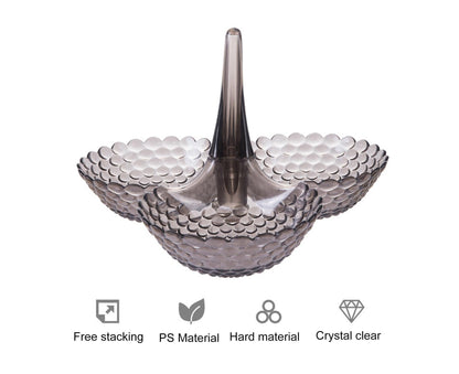 Practical Stable Dessert Plate Multi-use Exquisite Plastic Structure Cake Plate for Home-Black