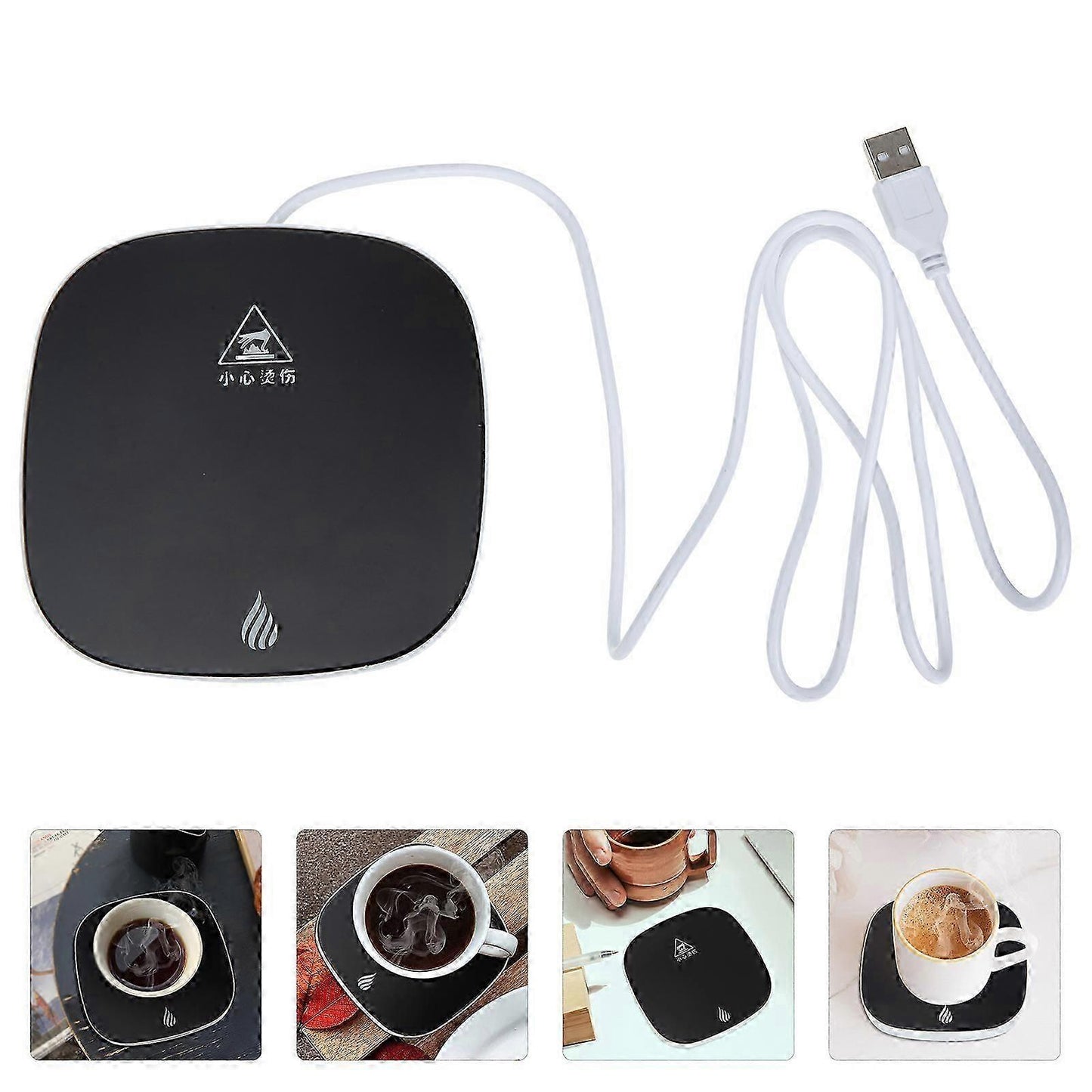 Electric Office Coffee Mug Warmer, Cordless Heating Coaster