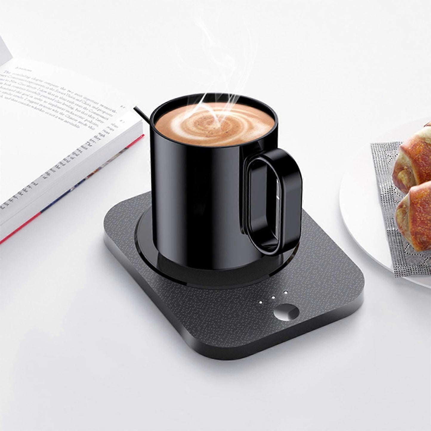 White Electric Coffee Mug Warmer, 55degree Constant Temp Cup Warmer