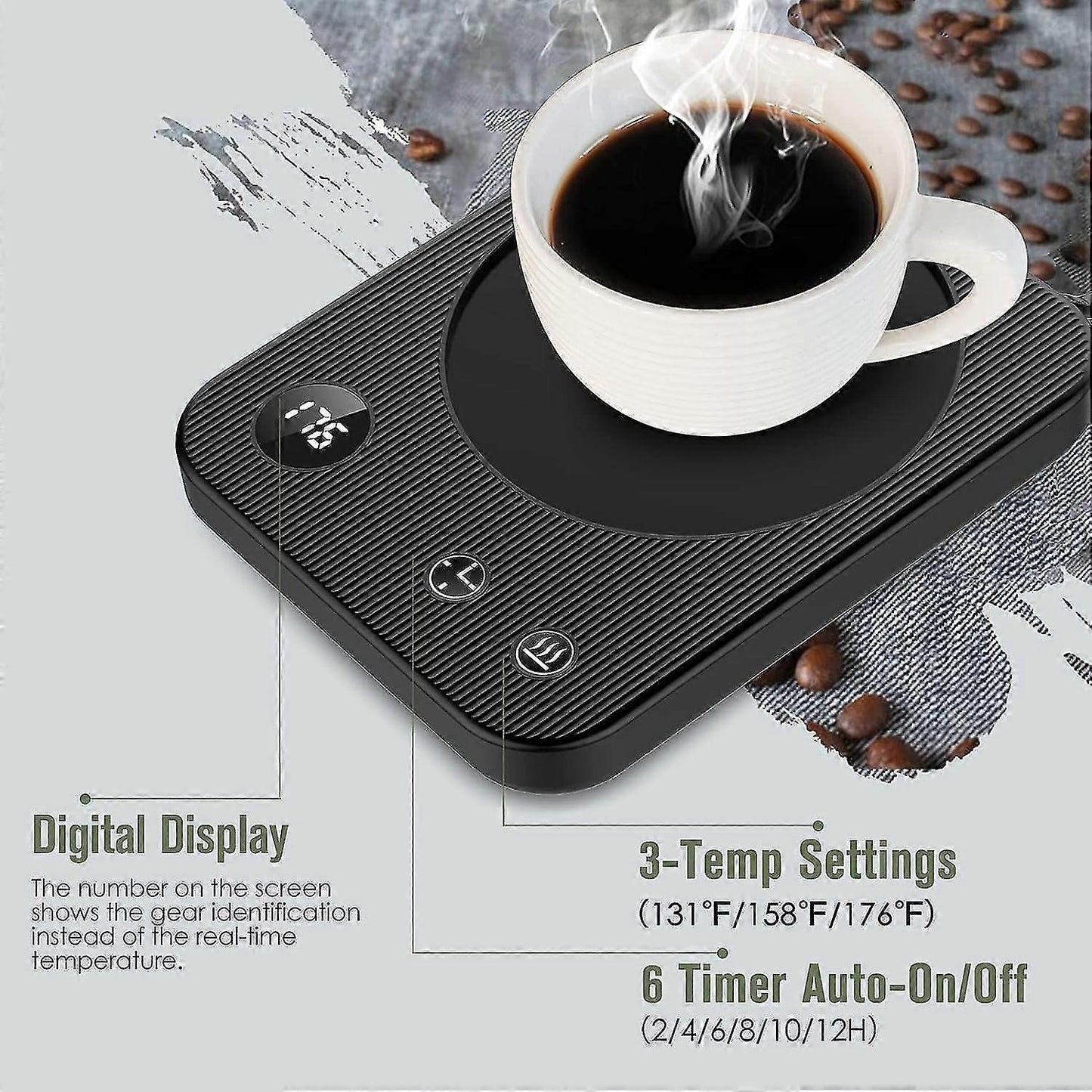 Smart Electric Coffee Beverage Warmer for Desk or Home