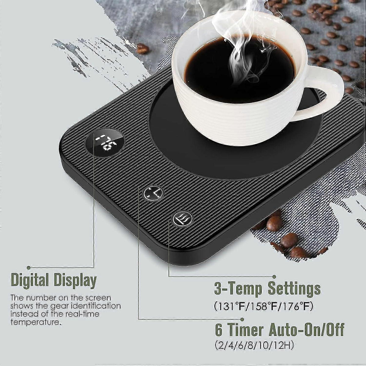 Smart Electric Coffee Beverage Warmer for Desk or Home