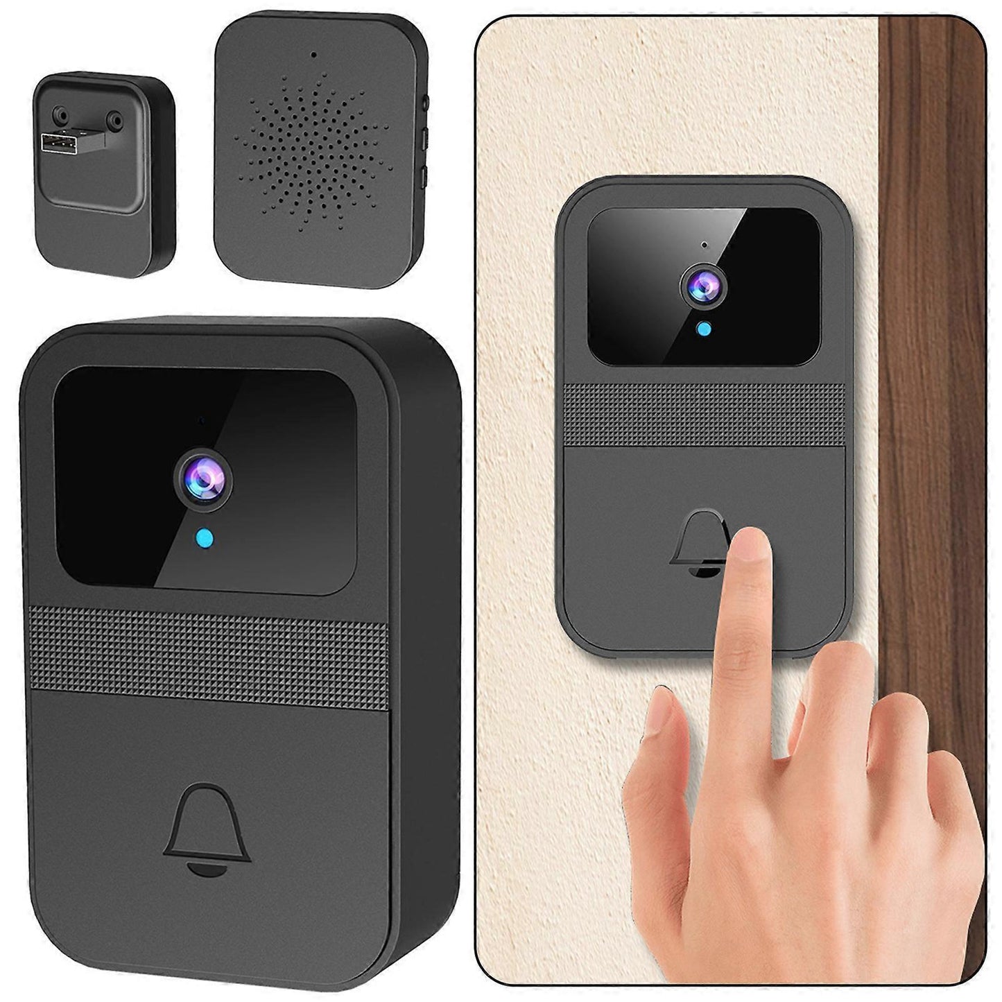 Smart Wireless Video Doorbell, Two-Way Audio, Rechargeable