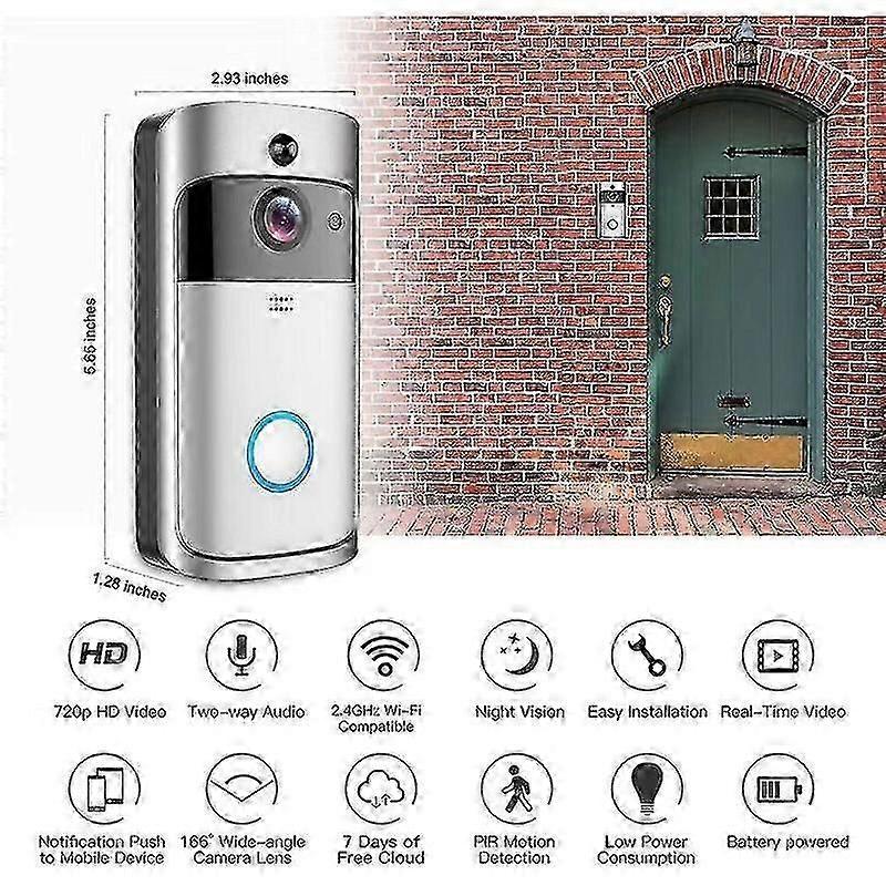Wireless Video Doorbell Camera with Indoor Chime, Security