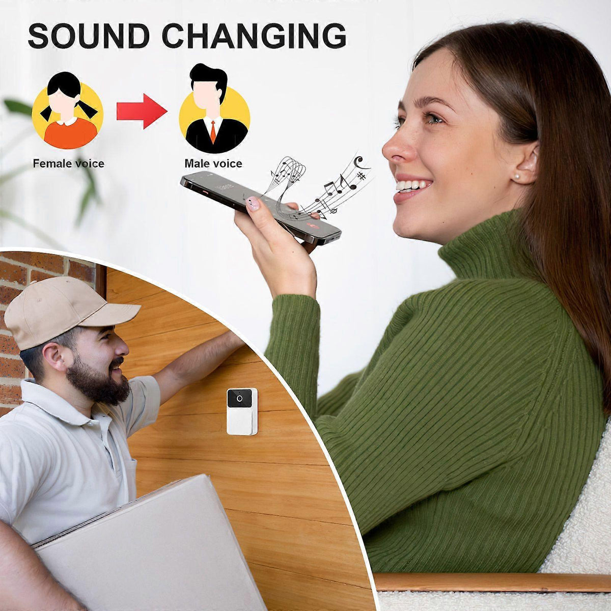 Rechargeable Wireless Video Doorbell Camera, Smart Home Doorbell