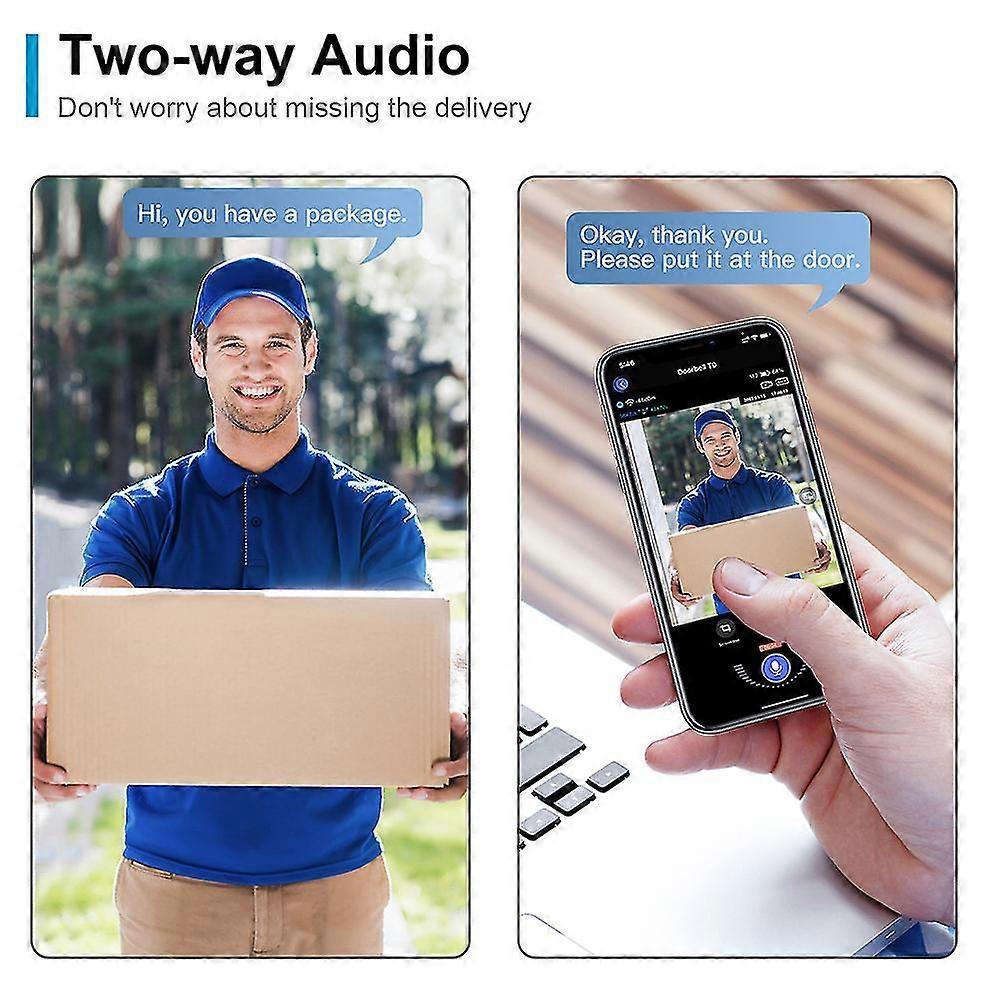 Wireless WiFi Video Doorbell Camera with Two Chimes