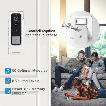 Ring Doorbell Wireless Chime Plug-In, Smart Video Doorbell Prompt Voice