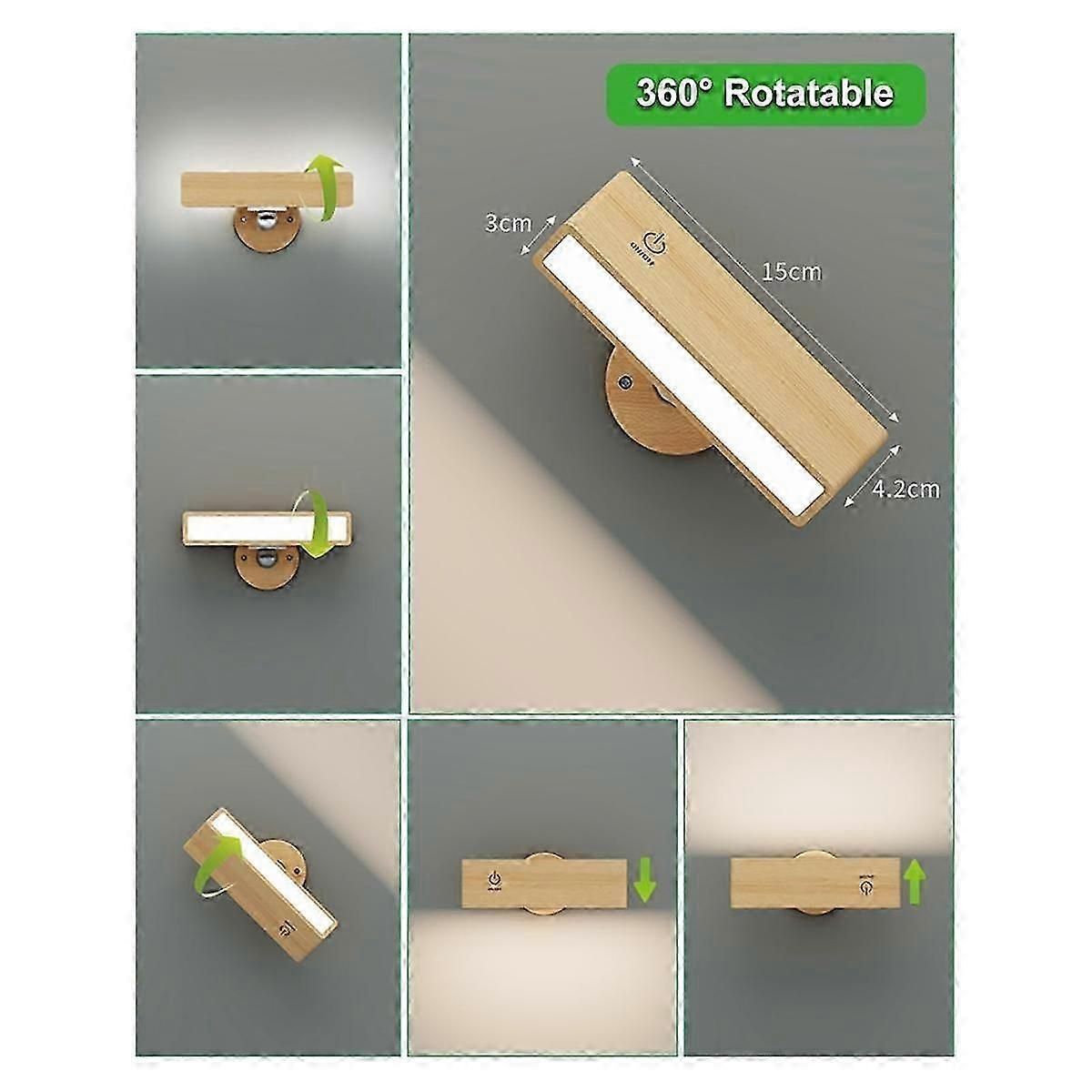 Battery Operated Wall Sconces Set of 2, Wireless LED Lights for Bedroom