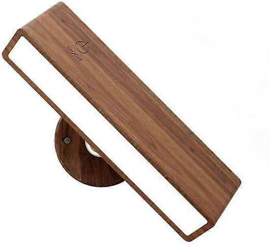 Battery Operated Wall Sconces Set of 2, Rechargeable Wood Wall Lights, Stick On