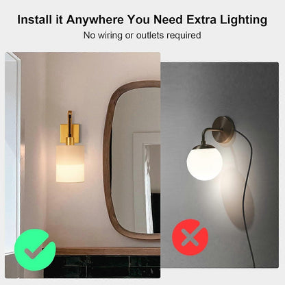 Battery Operated Wall Sconces Set of 2, Dimmable Wireless LED Lights, Remote, Gold