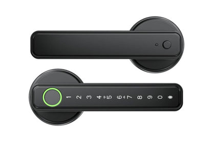 5 in 1 Smart Door Lock Fingerprint Door Knob with IC Cards and Backup Keys - Black