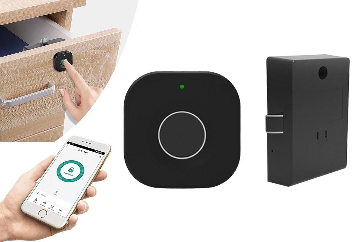 Bluetooth Fingerprint Cabinet Lock Smart APP Keyless Biometric Drawer Wardrobe Lock Hidden