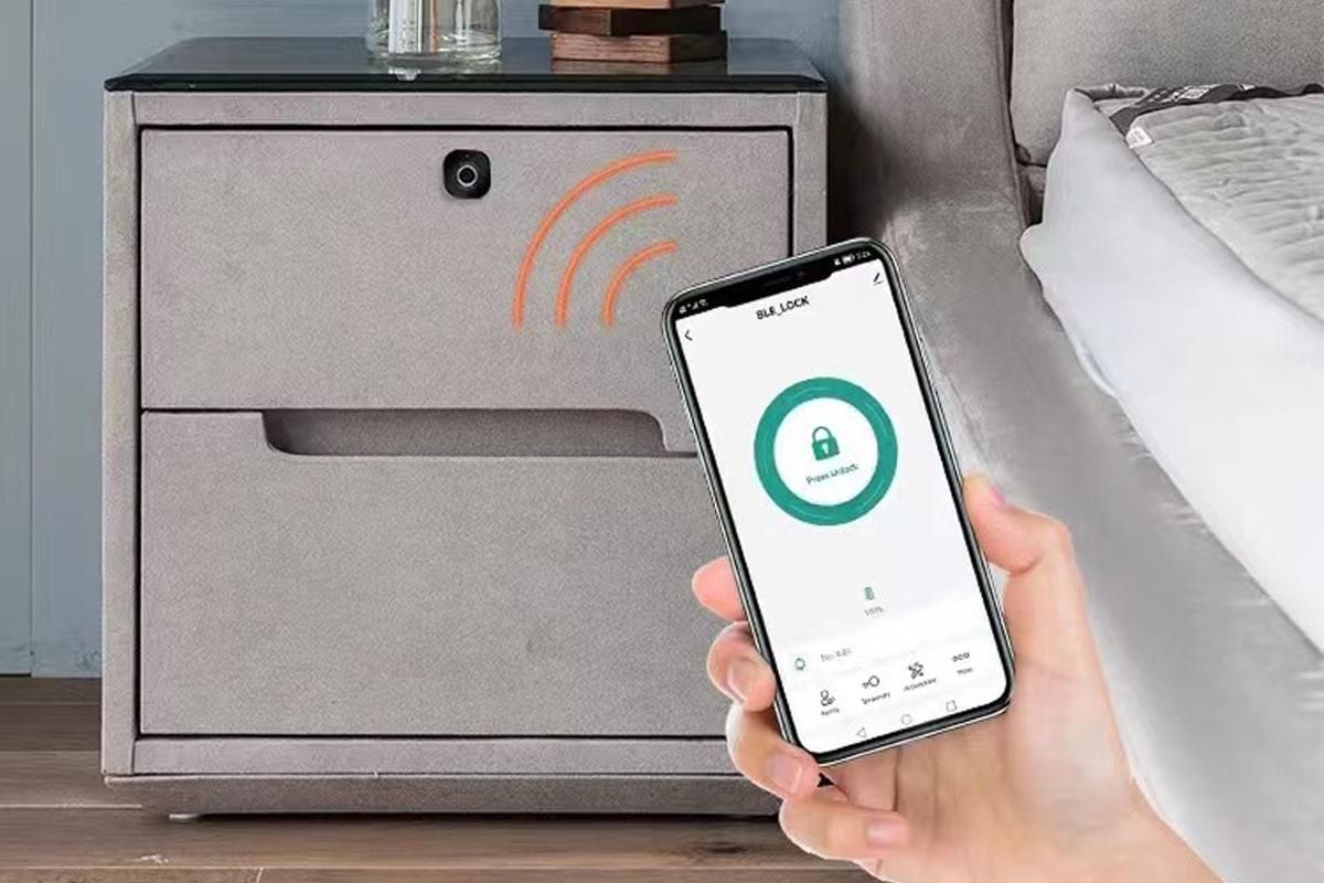Bluetooth Fingerprint Cabinet Lock Smart APP Keyless Biometric Drawer Wardrobe Lock Hidden
