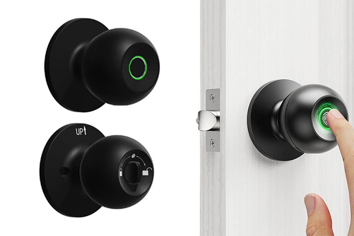 Fingerprint Door Lock Smart Fingerprint Door Knob with Lock Biometric Door Lock with App Control & Key Bluetooth Smart Door Lock with Handle