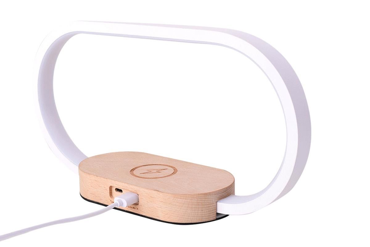 Bedside Lamp with Clock 10W Fast Wireless Charger USB Port Nightstand Touch Lamp