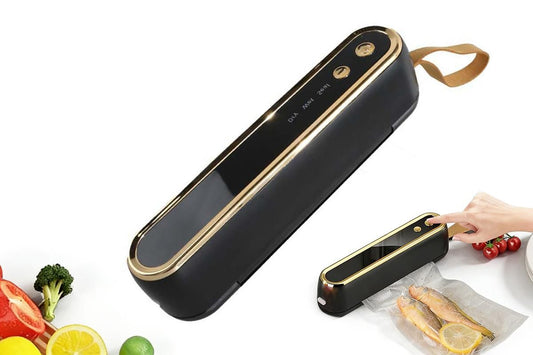 Mini Vacuum Sealer Machine Cordless Food Vacuum Sealer for Freezer Storage Meal Prep - Black