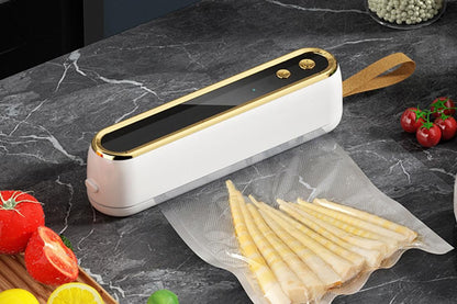 Mini Vacuum Sealer Machine Cordless Food Vacuum Sealer for Freezer Storage Meal Prep - White