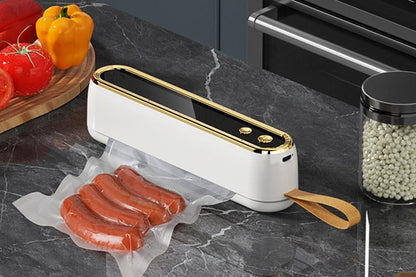Mini Vacuum Sealer Machine Cordless Food Vacuum Sealer for Freezer Storage Meal Prep - White