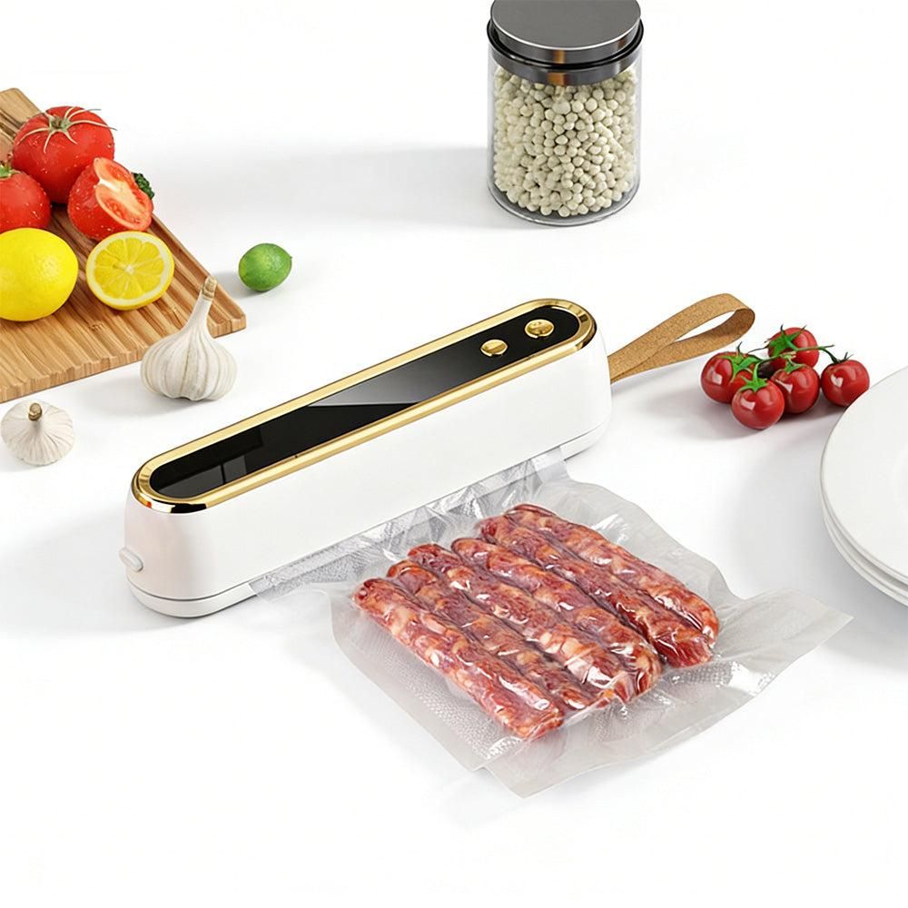 Mini Vacuum Sealer Machine Cordless Food Vacuum Sealer for Freezer Storage Meal Prep - White
