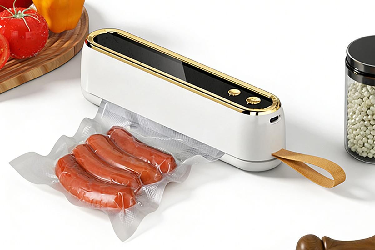 Mini Vacuum Sealer Machine Cordless Food Vacuum Sealer for Freezer Storage Meal Prep - White