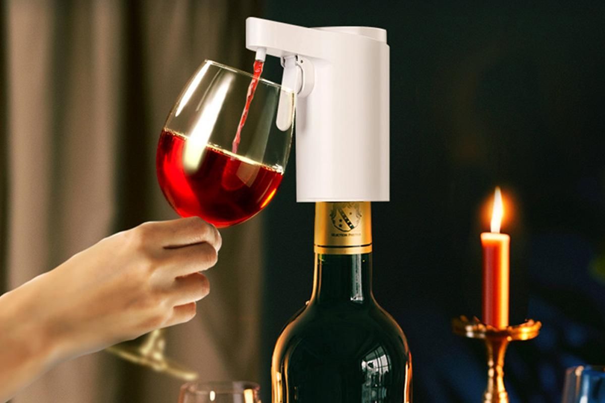 Smart Touch Screen Electric Wine Spirit Dispenser - White